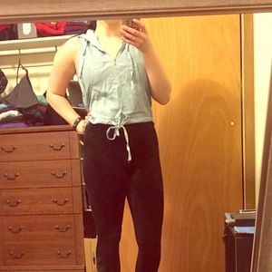Baby blue zip up vest